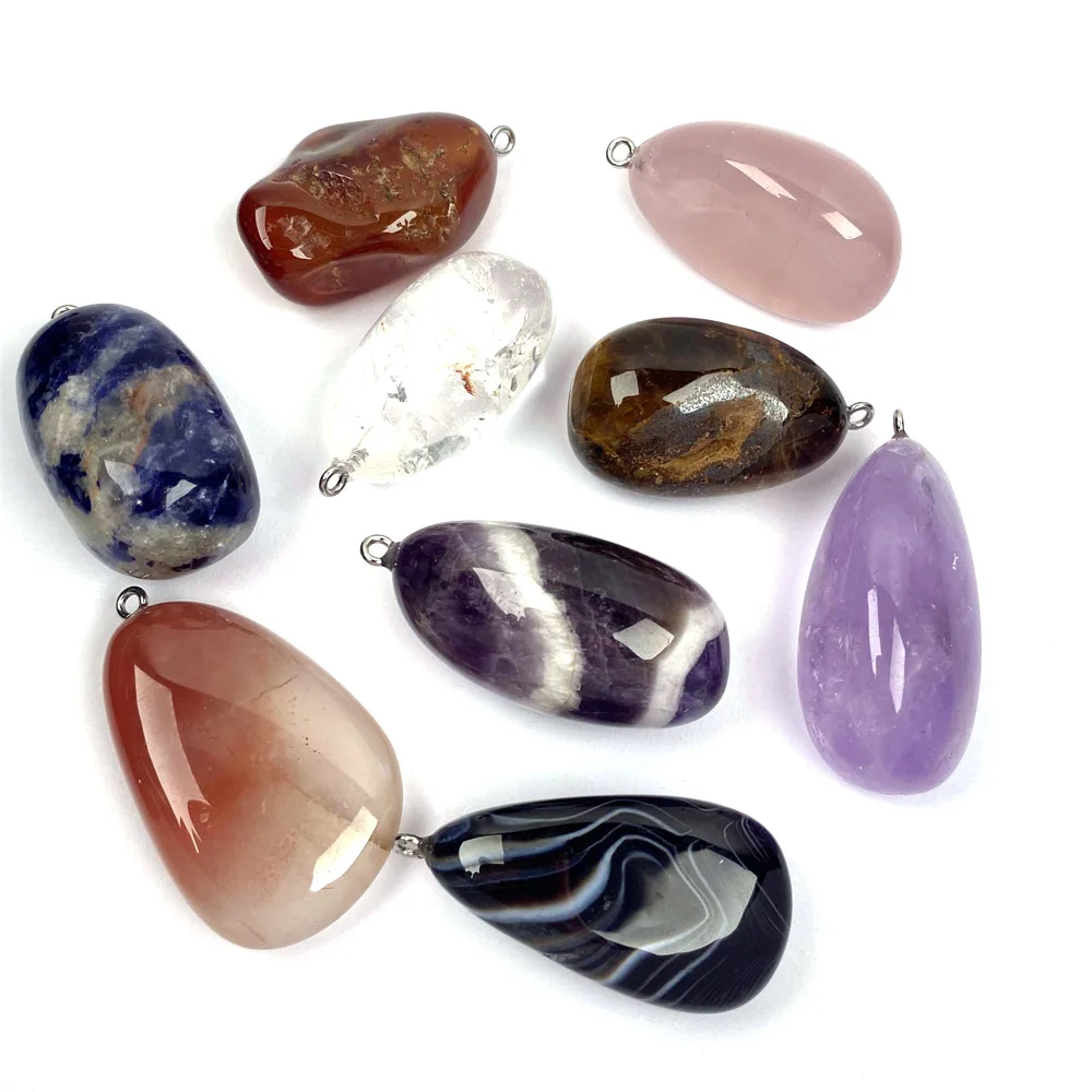 

Natural Semi-precious Stone Pendant Irregular Sodalite Quartz Agates Charms for Jewelry Making DIY Necklaces Wholesale