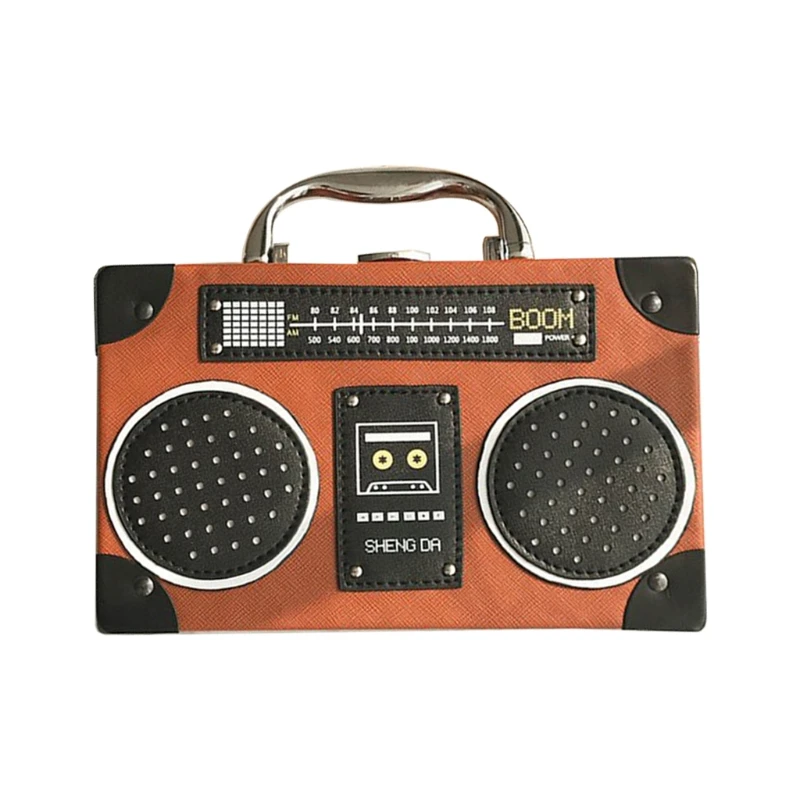 

Unique Vintage Radio Shaped Crossbody Bag Women Clip Clasp Shoulder Bags Handbag