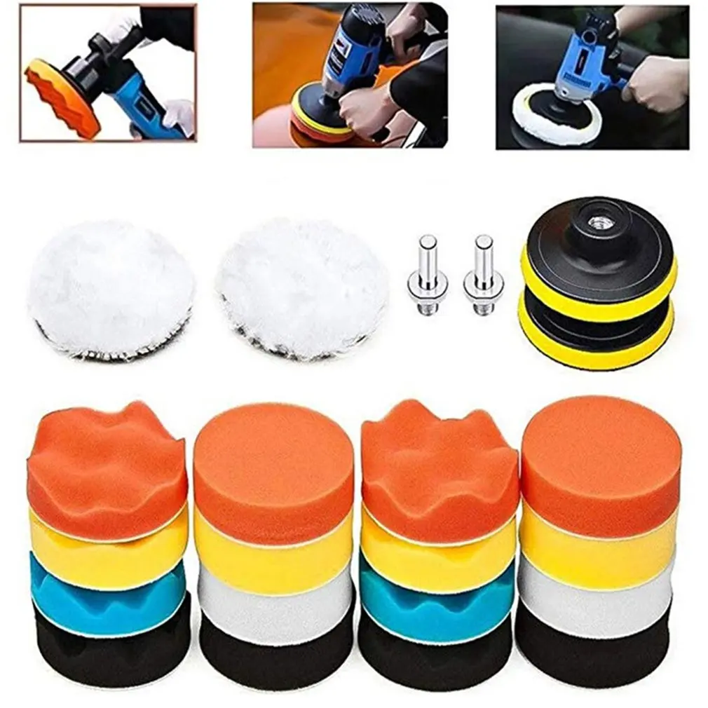 

22pcs 3 Inch Multifunctional Wave Sponge Car Polishing Waxing Set Kits Car Styling Tools Polished Restore Car Body Coating