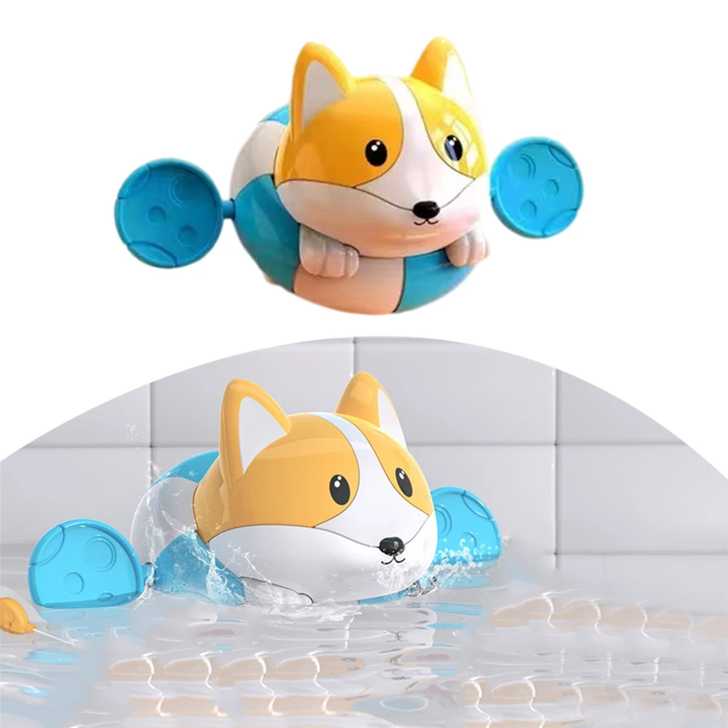 Cartoon Classic Clockwork Wind-up Toy Dog Baby Bathing Pool Bathtub Floats Shower Play in Water Bath Toy for Kids