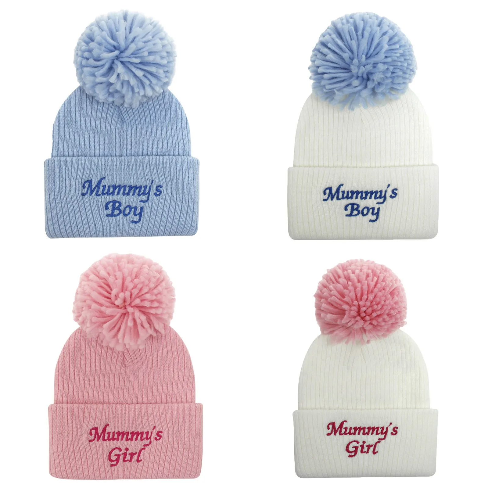

Winter Kids Knitted Hat Beanie For Baby Infant Girls Boys Warm Pure Color Thickened Ball Newborn Photography Autumn