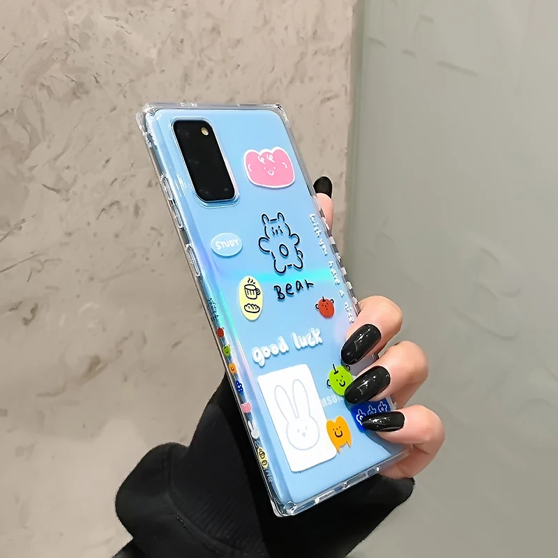 

The side pattern case is suitable for Samsung s21fe s22ultra s20 s10 s9 phone case note20 10 s20fe transparent soft phone bag