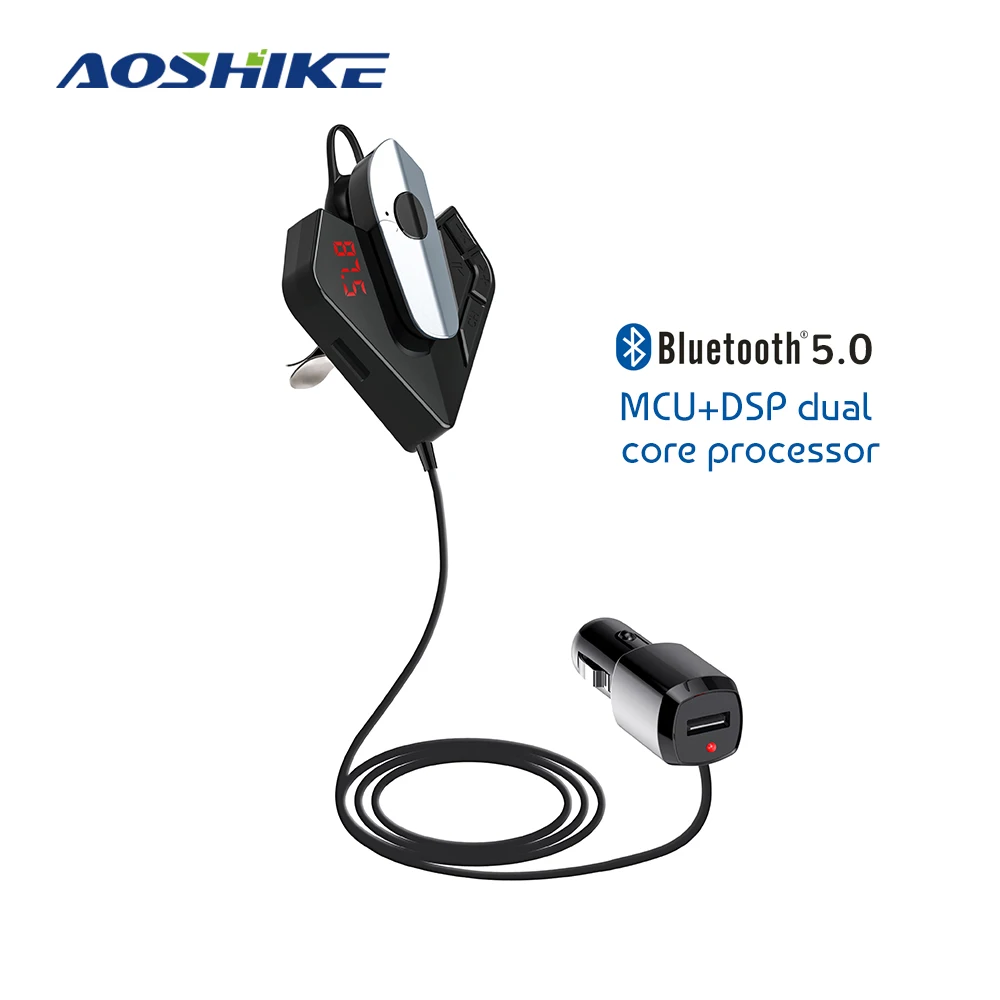 AOSHIKE Bluetooth 5 0 автомобильный fm передатчик беспроводной радио адаптер USB зарядное