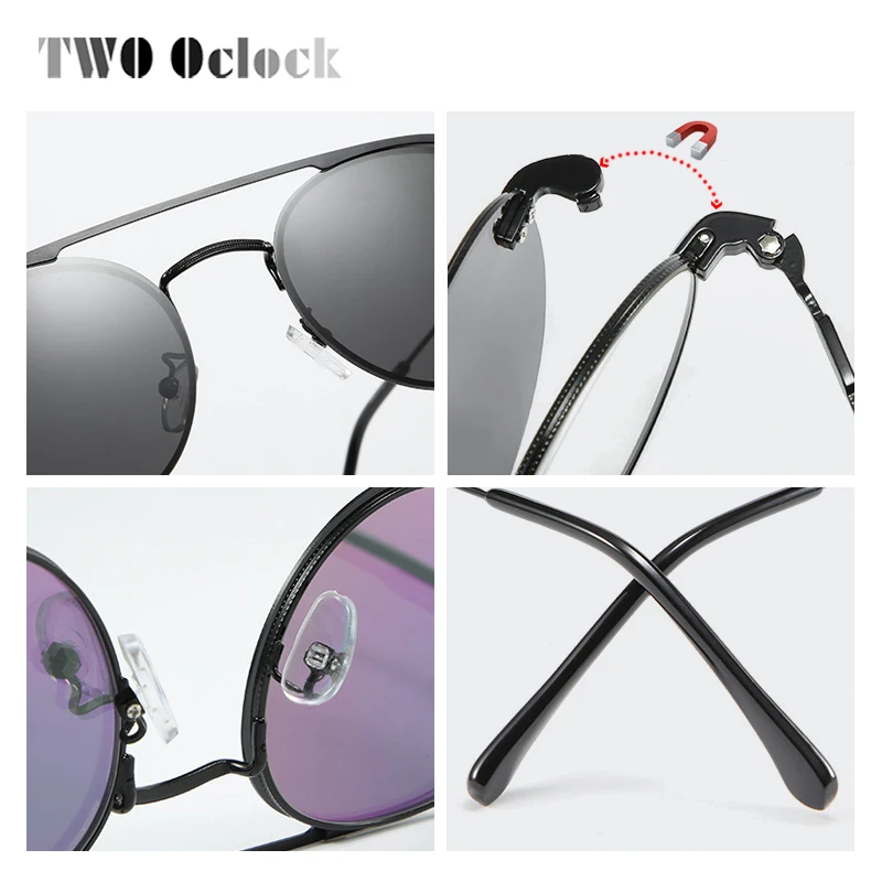 Поляризованные солнцезащитные очки на магнитной застежке с двумя оклоками для