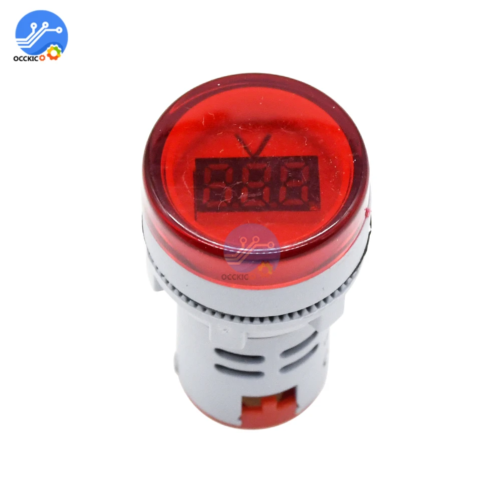 Цифровой вольтметр постоянный ток 20 500 В 22 мм Круглый измеритель напряжения