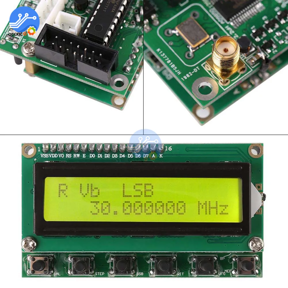 AD9850 6 диапазонов частот 0~ 55 МГц DDS генератор сигналов цифровой HAM Радио RIT VFO SSB частота накидка тестер с желтым экраном