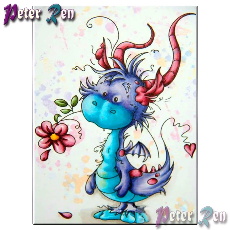 

diamond Painting Cross Stitch DIY full Square\Round Embroidery Rhinestone Cute cartoon dragon picture Children's room decoration