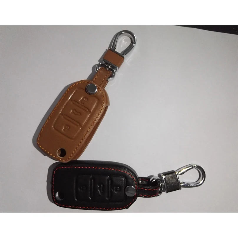 Кожаный чехол для автомобильных ключей Volkswagen VW Passat CC POLO Golf jetta tiguan Gol CrossFox Plus Eos