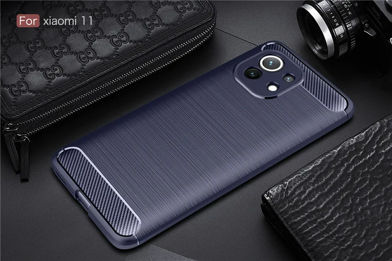 leather case for xiaomi Dành Cho Xiaomi Mi 11 Ốp Lưng Chống Sốc Sợi Carbon Dẻo Silicone Ốp Lưng Điện Thoại Xiaomi Mi11 Mi 11 Mềm Mại Ốp Lưng TPU xiaomi leather case case