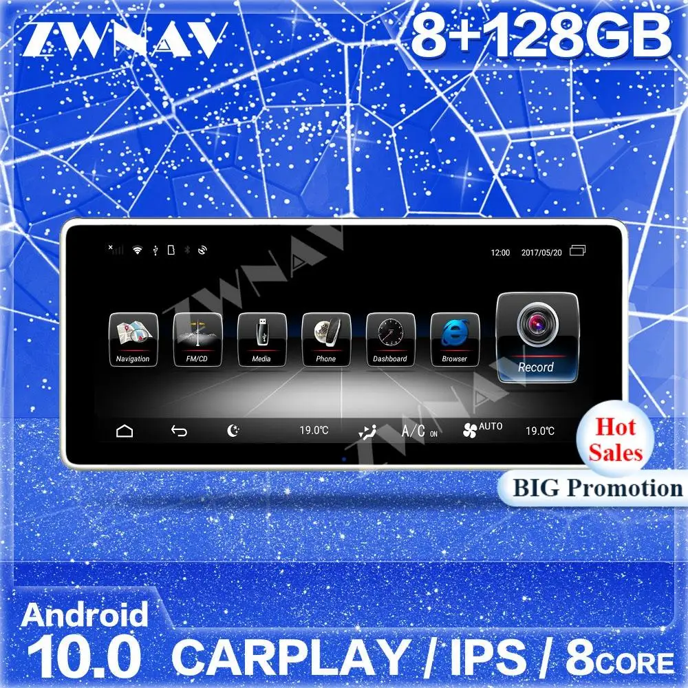 

8+128G Android 10 Screen Player For Mecerdes Benz C GLC CLS 2014 2015 2016 2017 GPS Auto Audio Radio Stereo Receiver Head Unit
