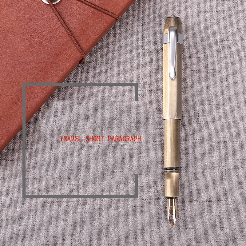 

Luxury quality fountain pen Copper metal calligraphy pen ink student School Finance Business office vintage pen desk organizer
