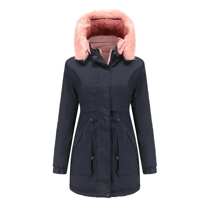 

Женская зимняя меховая парка WEPBEL с капюшоном, пальто, женская теплая Толстая Двусторонняя одежда, куртка на молнии, женская куртка
