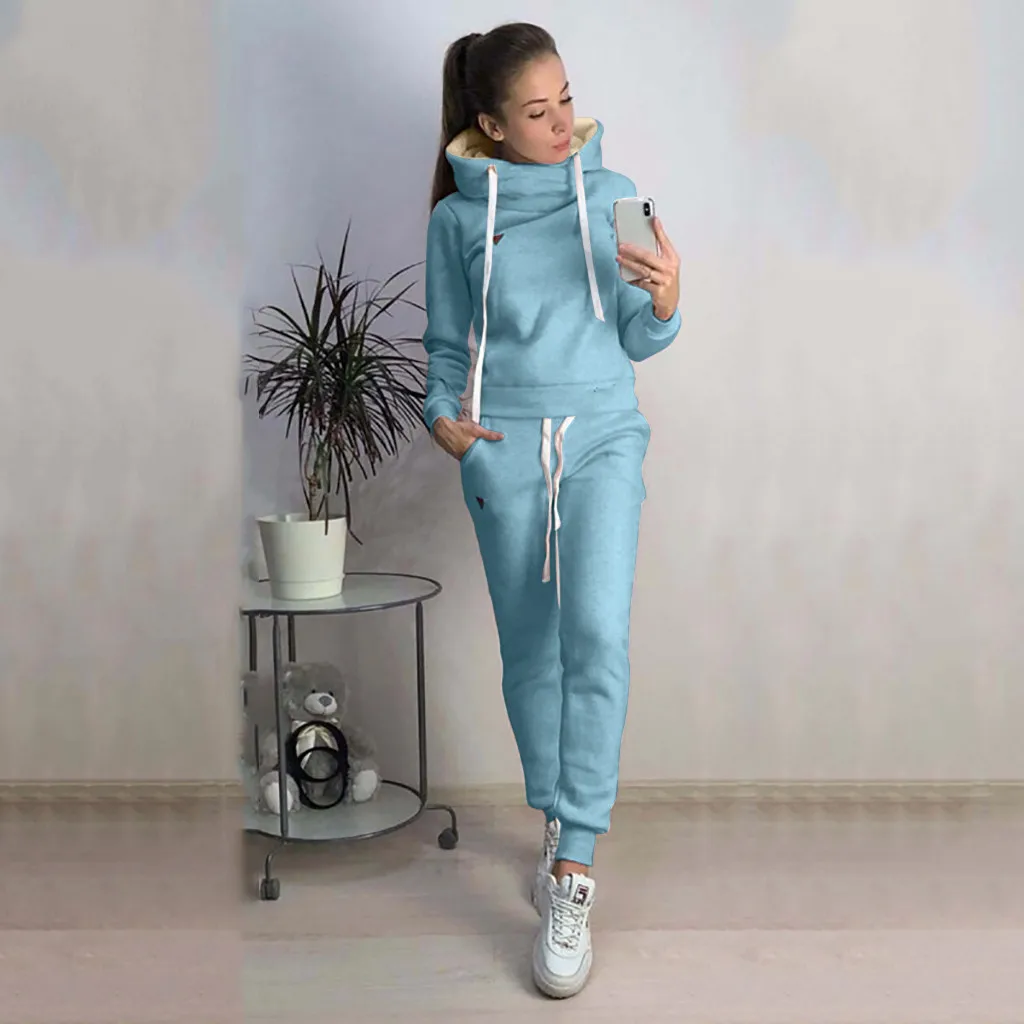 

Two Piece Set Tracksuit Women Hoodie Fleece Sweatshirt Top And Pants Jogger Suit Autumn Winter Clothes Chandal Mujer 2 Piezas 4