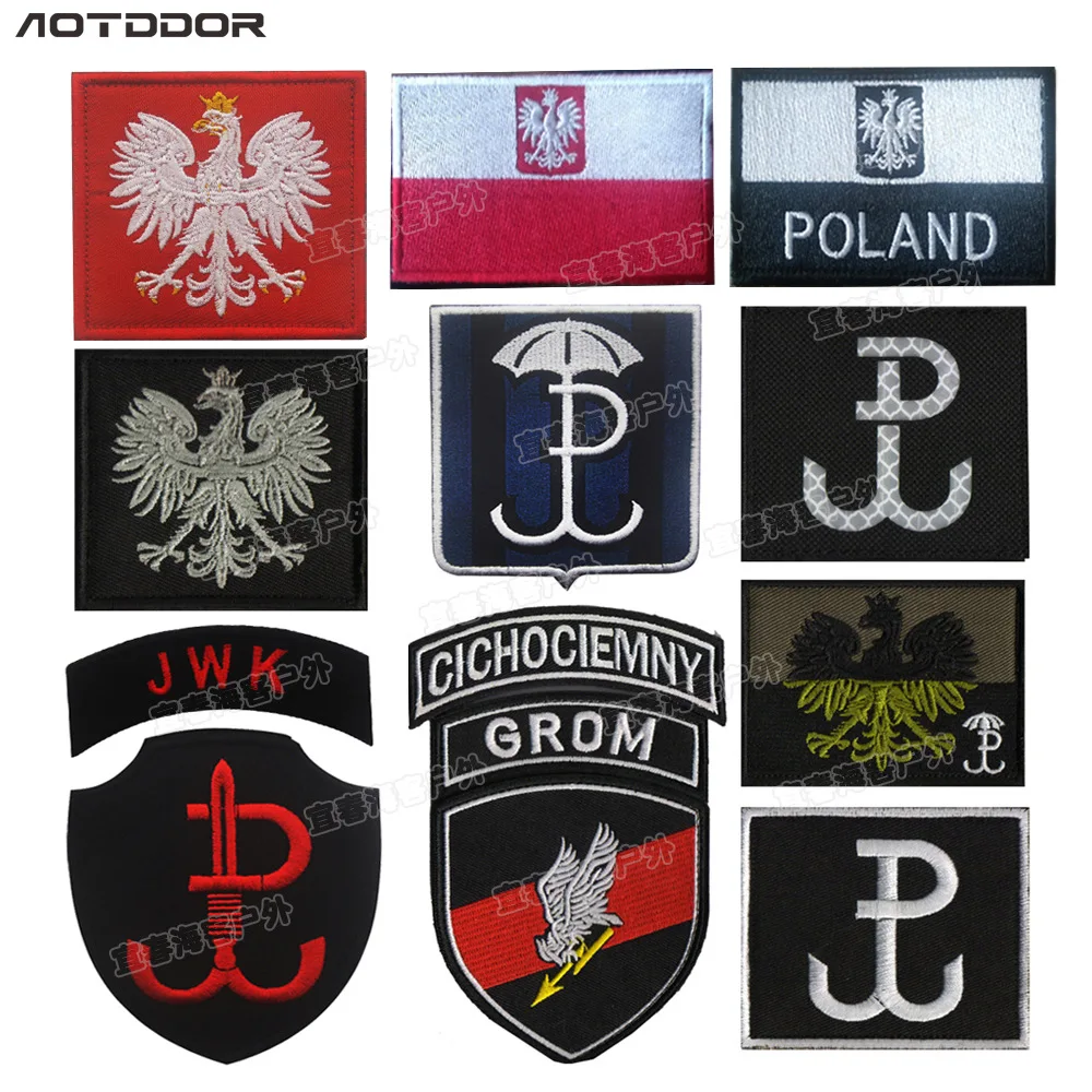 Embroidery Poland Flag Security Forces Patch Polish Eagle Special Force Army  Patches Military Tactical Emblem Applique Badges