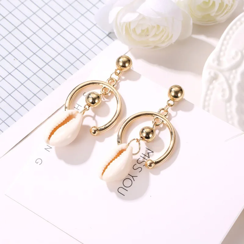 Женские серьги-кисточки с ракушками винтажные длинные серьги натуральными в