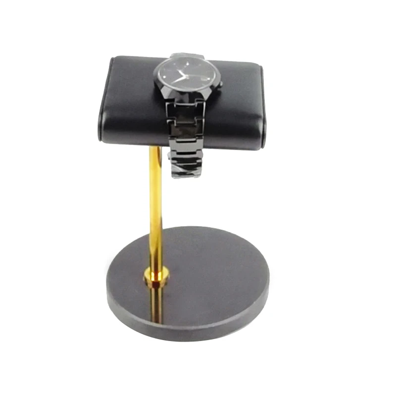 

2Pcs Black Marble Base Watch Stand Metal Rod Watch Display Props Bracelet Display Stand Jewelry Stand Shoot Props