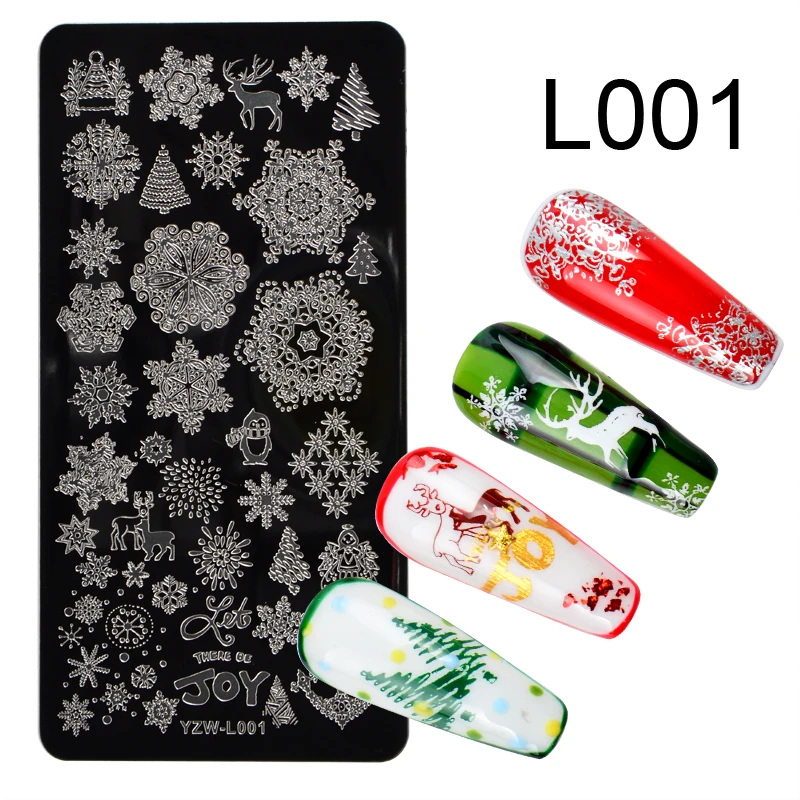 1 шт. Рождественская стальная пластина для стемпинга ногтей бабочка цветок