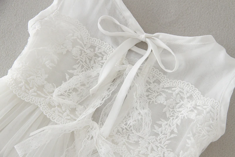 Платье для маленьких девочек белое кружевное платье пачка первого дня рождения