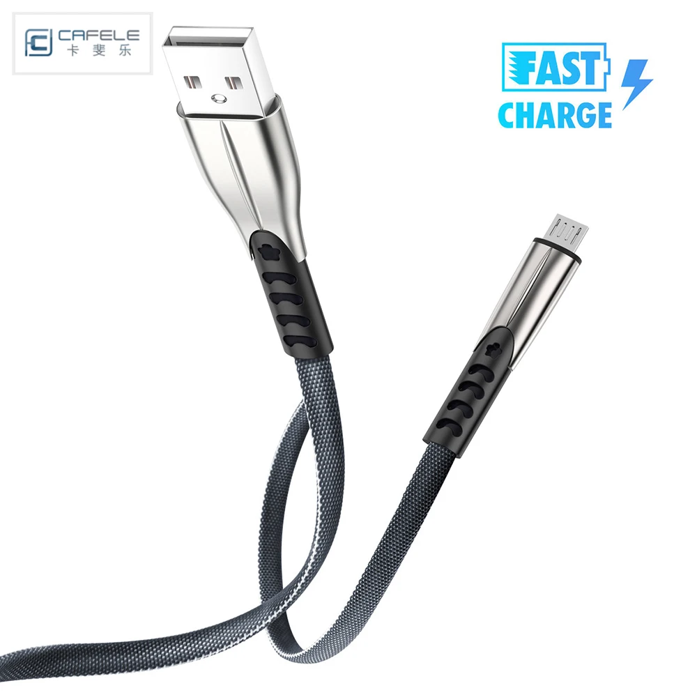 Серый Micro USB 2.4A быстрая Дата-кабель для зарядки кабель type C для samsung Galaxy S10 9 Note 10 9 huawei Xiaomi кабели для мобильных телефонов - Цвет: Серый