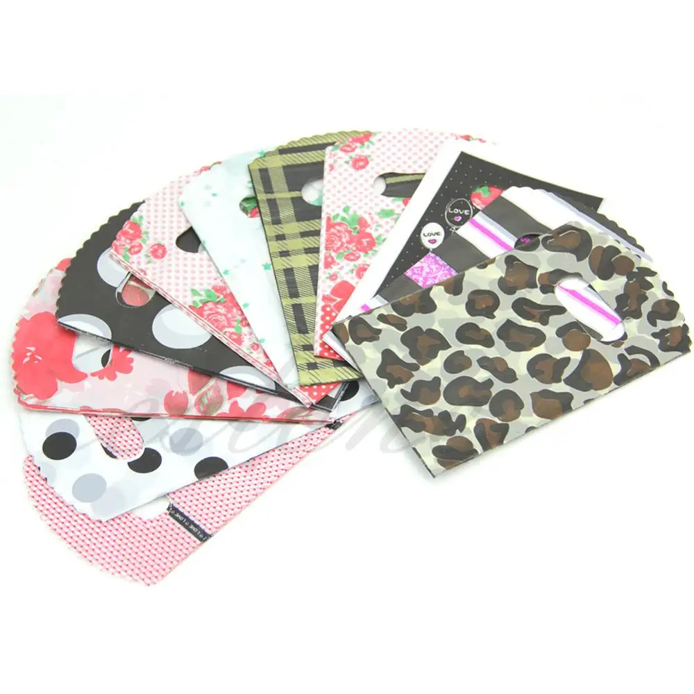 50 шт. красивые пластиковые маленькие подарочные пакеты для ювелирных изделий 15 Х9