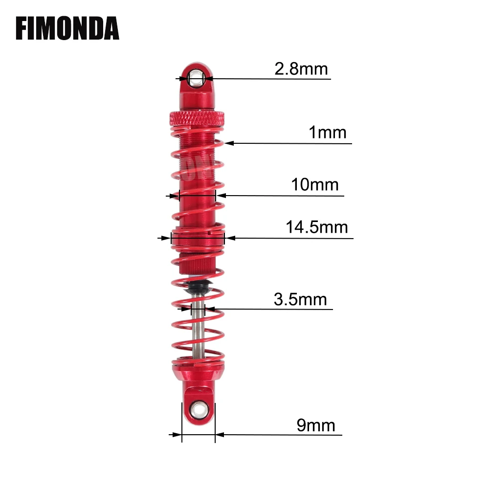 FIMONDA 4 шт. двойные Пружинные металлические удары красный 70 мм 80 90 100 110 120 для 1/10 RC