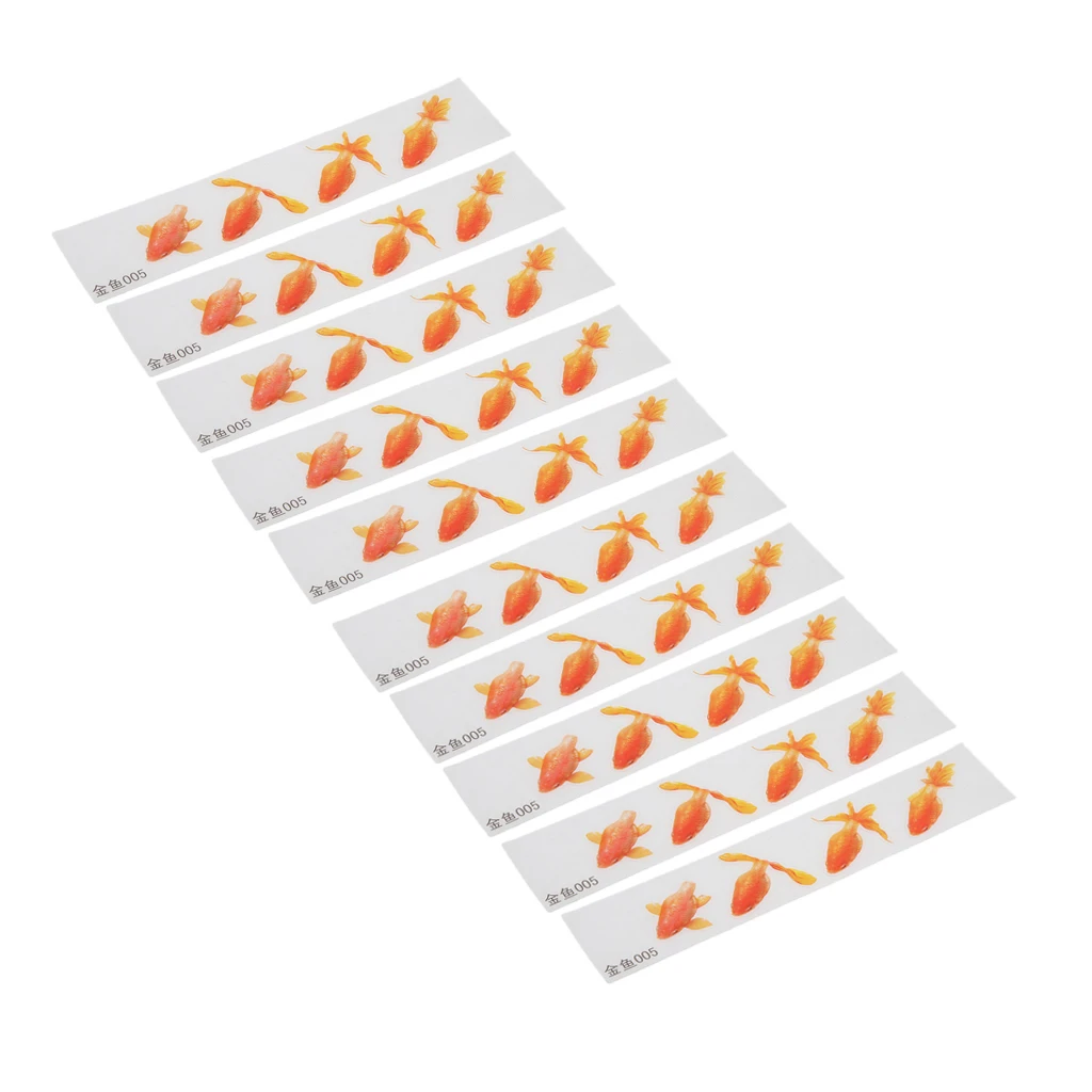 10 шт пластиковые материалы золотые наклейки с дизайном рыбы самоклеющиеся