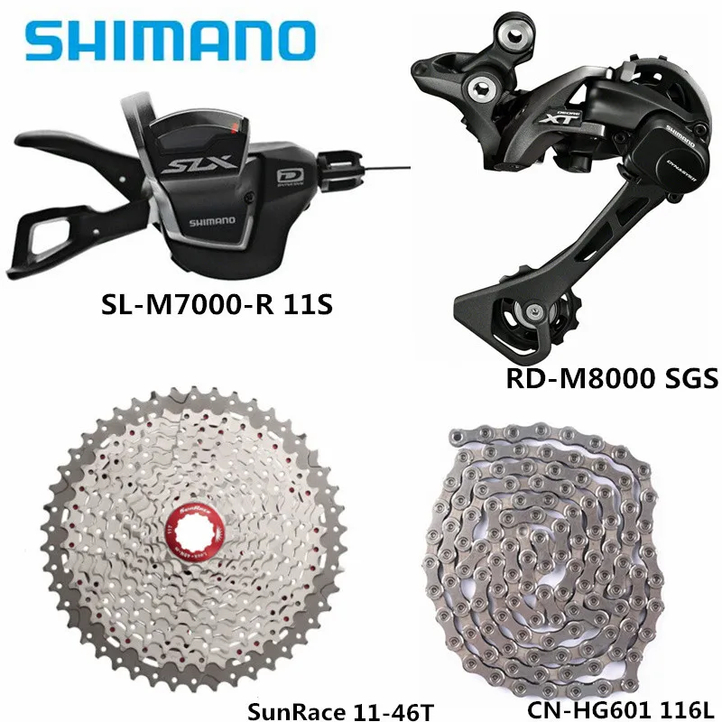 Shimano XT M8000 SLX M7000 11 скоростной групповой набор для горного велосипеда SunRace Sunshine