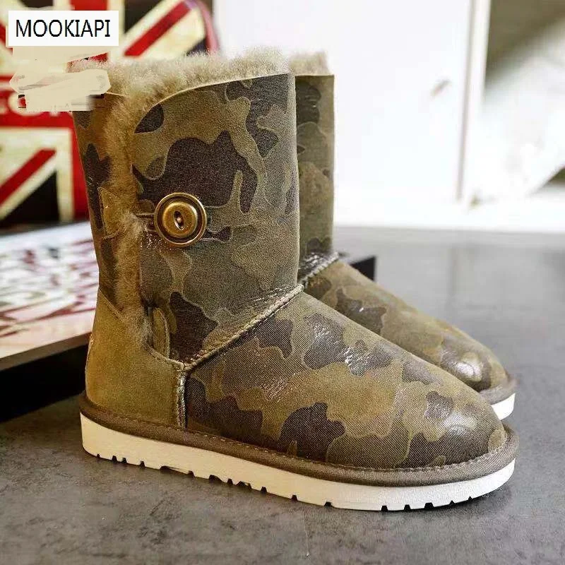 Сапоги из 2019 натуральной овчины женские зимние сапоги 100% шерсти женская обувь на