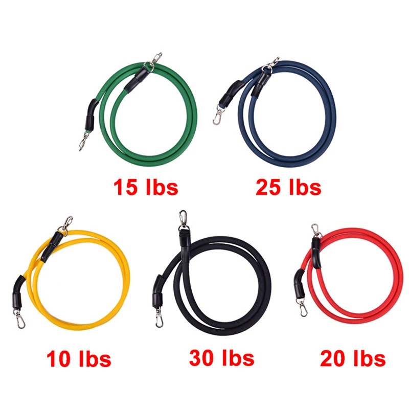 

11PCS Resistance Band Set Yoga Pilates Latex Exercise Fitness Tube Workout Band