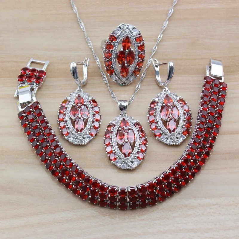 Роскошный свадебный комплект ювелирных изделий из Дубая серебристый цвет ААА +