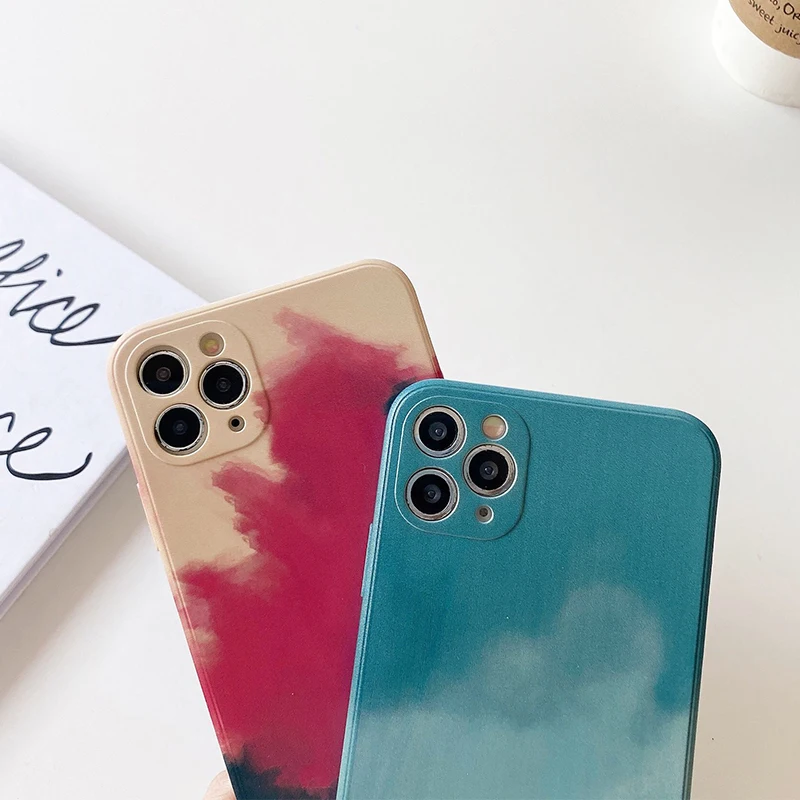 

Watercolor Blooming Oil Painting Phone Case For iPhone 12 Mini 11 Pro Max X XR XS Max 8 7 Plus SE 2020 Protective Back Cover
