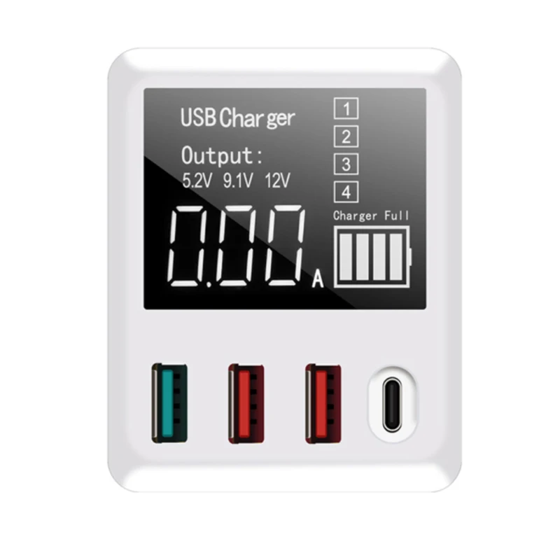 

Type C QC3.0 USB 4 Ports Wall Charger Station for iPhone 30/40W Quick Charge Mobile Phone Adapter