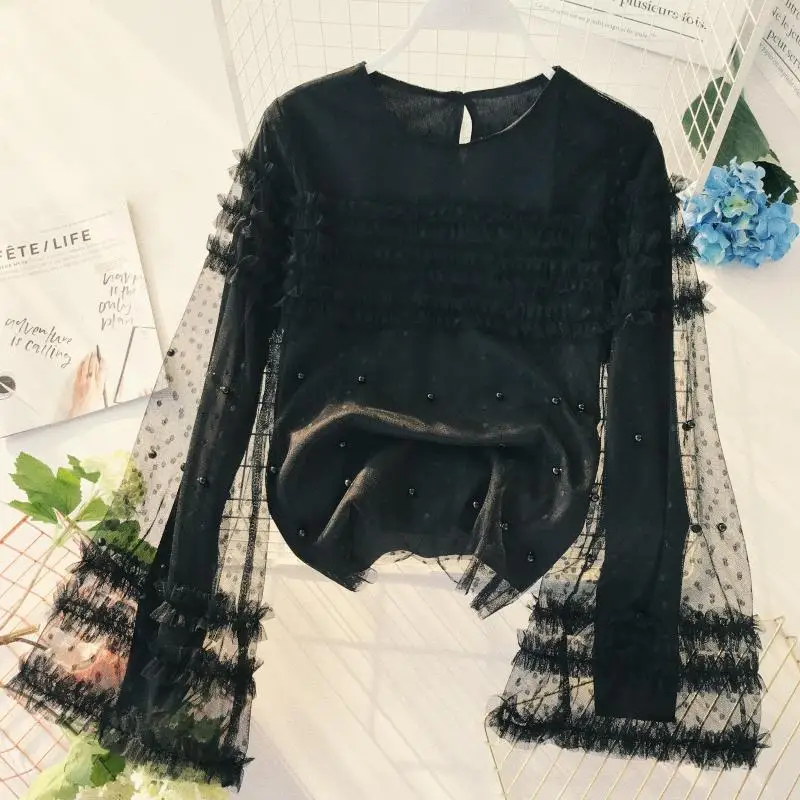 Женская весенне осенняя рубашка женская винтажная Чистая Пряжа Повседневная с