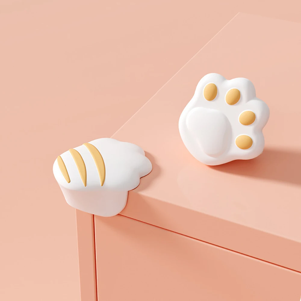 Protector de seguridad con forma de gato para ni&ntilde;os, Protector de silicona para esquinas de mesa, anticolisi&oacute;n-0