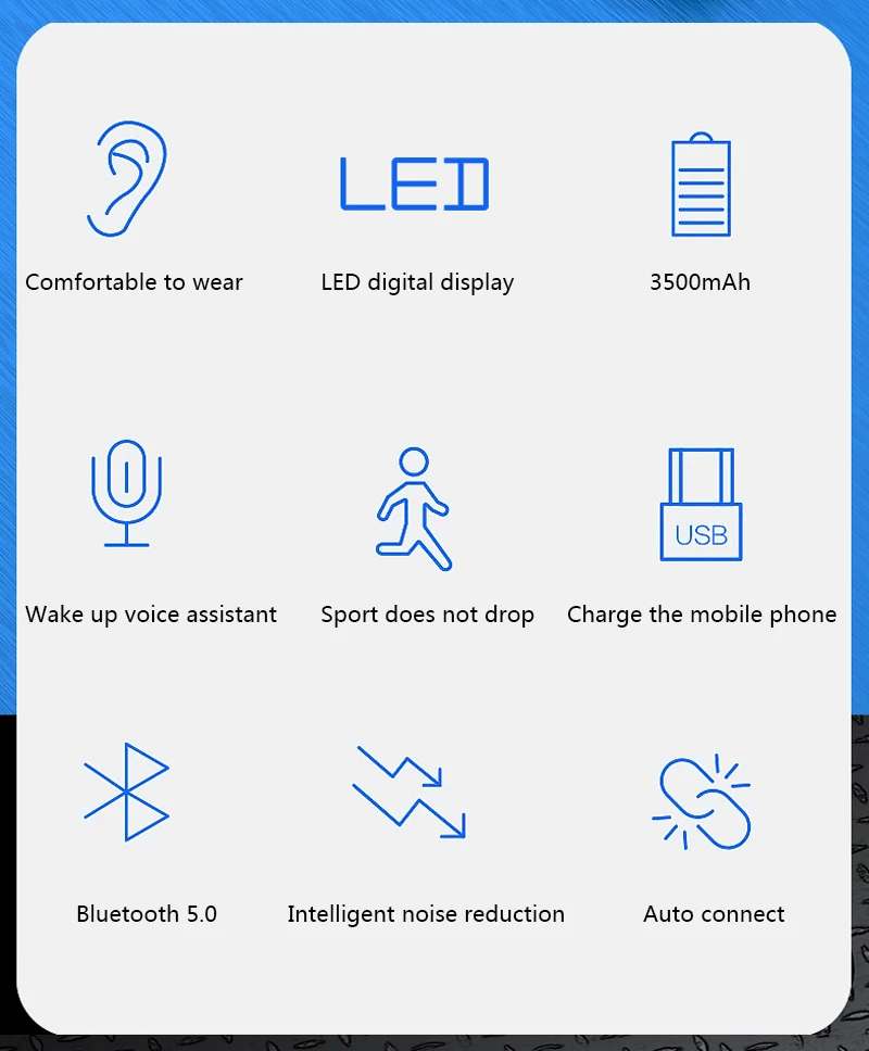 Светодиодный bluetooth-наушник с сенсорным экраном, мини TWS, беспроводные наушники V5.0, 6D, стерео звук, 3500 мА/ч, внешний аккумулятор, IPX6, водонепроницаемые наушники
