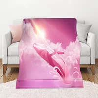 hawkalice whale cartoon throw blanket decor for bed couch sofa super soft warm plush blanket bedspread decor kid gift 59x86 inch
