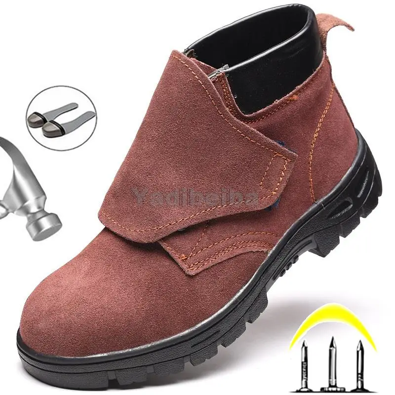 

Защитные ботинки со стальным носком для мужчин и женщин, рабочие ботинки, мужские рабочие ботинки, мужские защитные ботинки с защитой от про...