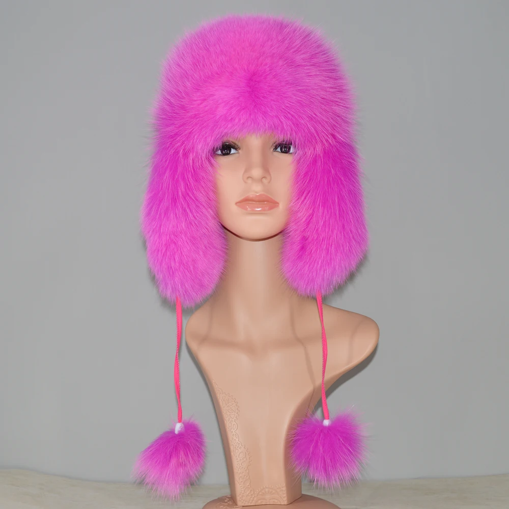 2021 Новое поступление меховая шапка для женщин из натурального меха енота лисы