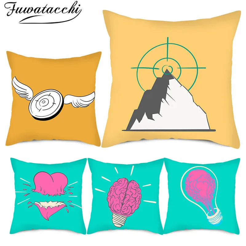 Чехол для подушки в абстрактном стиле Fuwatacchi разноцветный чехол декоративная