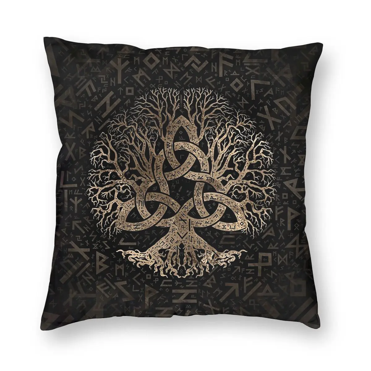 

Tree Of Life With Triquetra Viking Pillowcover Home Decor Valhalla Cushions Throw Pillow for Home Double-sided Printing