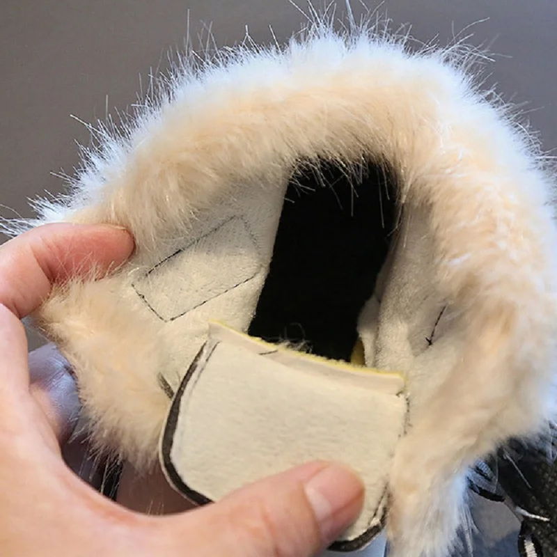 Детская обувь коллекция 2019 года модные зимние ботинки для девочек теплые мягкие