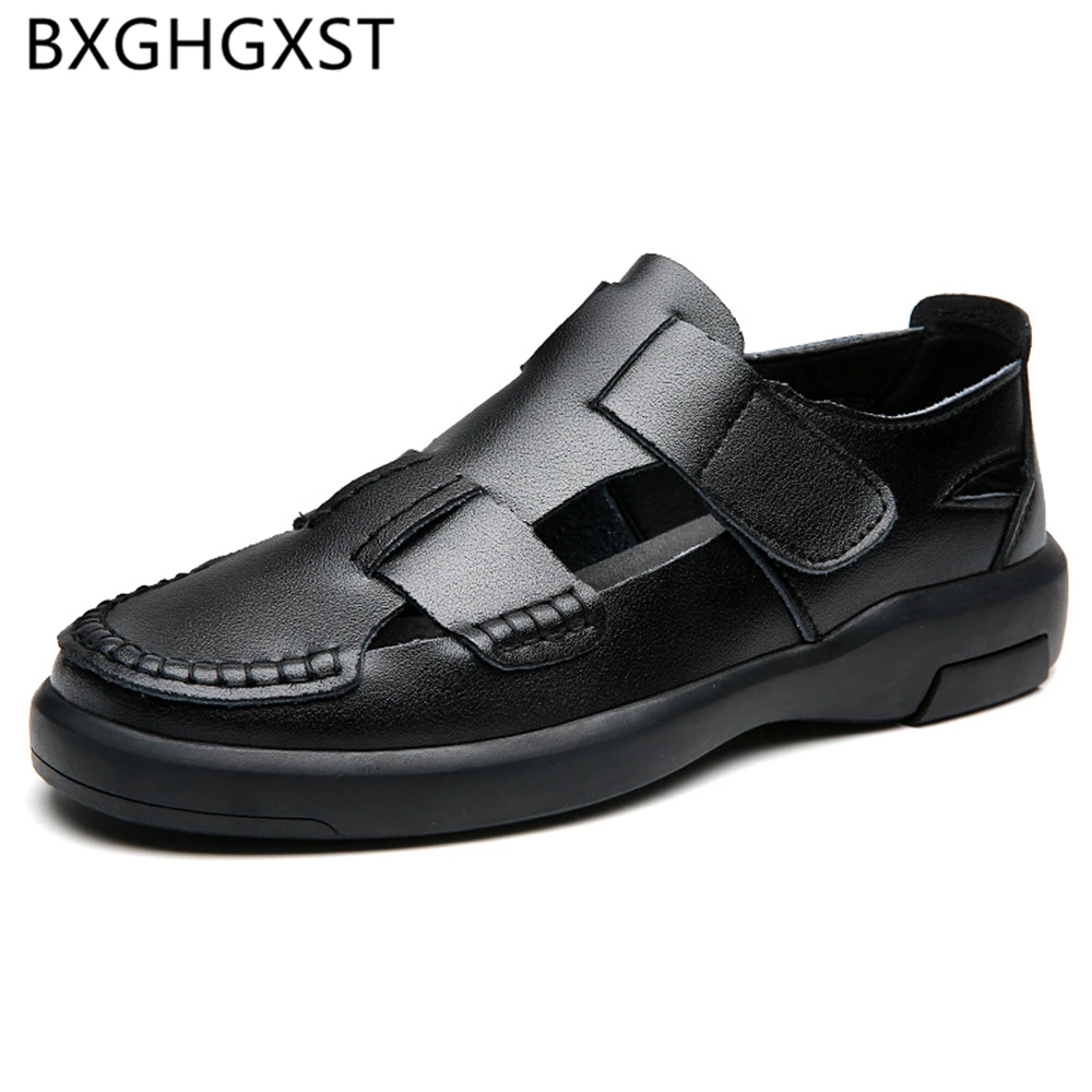 

Summer Sandals Men Leather Sandals Black Gladiator Sandals For Men Casual Shoes Luxury Genuine Leather Shoes Men 2022 Zapatos