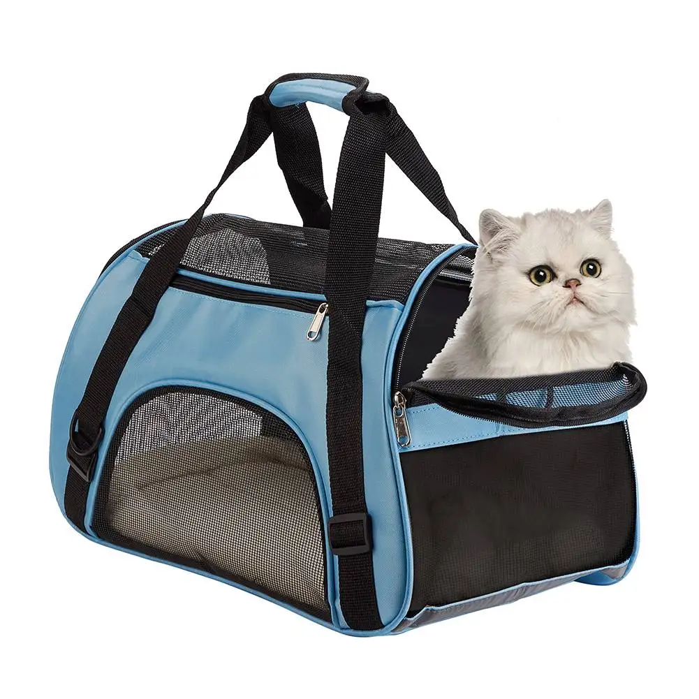 Puppy Dog Cat Kitten Portable Carry Bag Rabbit Pet Animal Carrier Pouch Tote Cage Crates Box Holder w/ Mat Breathable 5KG Load