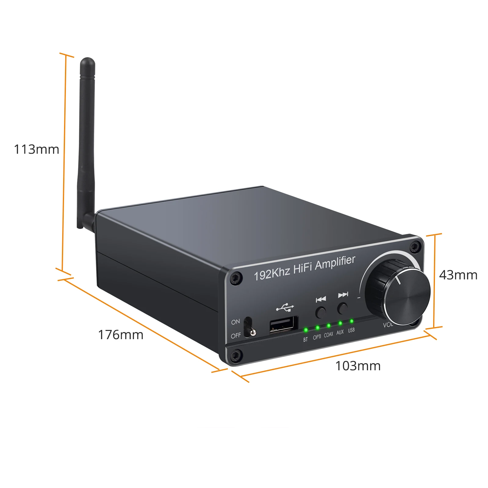 192 кГц Bluetooth-совместимый HiFi стерео аудио усилитель DAC оптический коаксиальный USB в