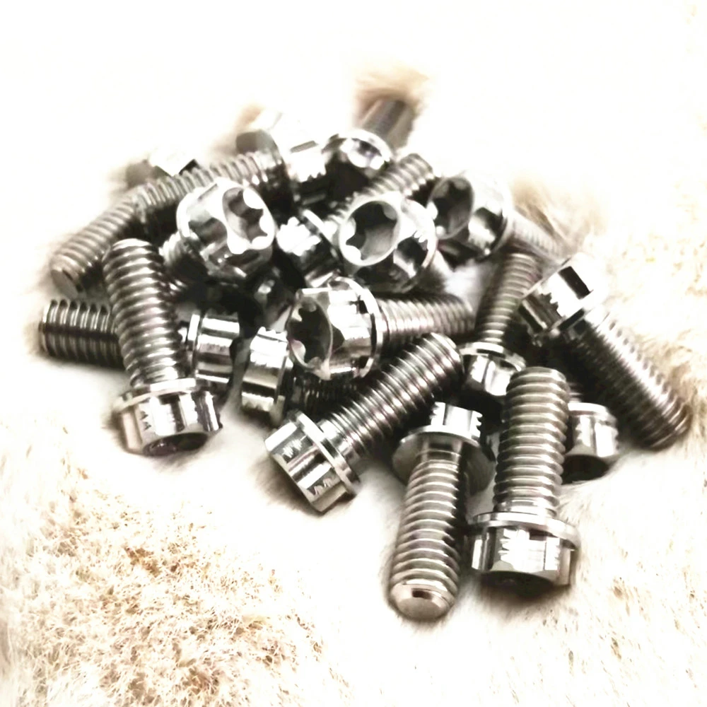 Титановые болты M6 M8 M10 x1.25 мм X1.5mm 20/25/30/35 40 фланцевая головка мотоцикла MTB винты Torx Ti
