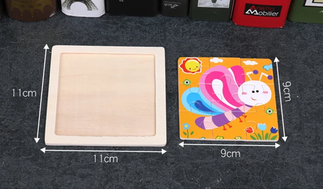 Мини Размеры 11*11 см детские игрушки деревянные головоломки 3D для детей малышей с