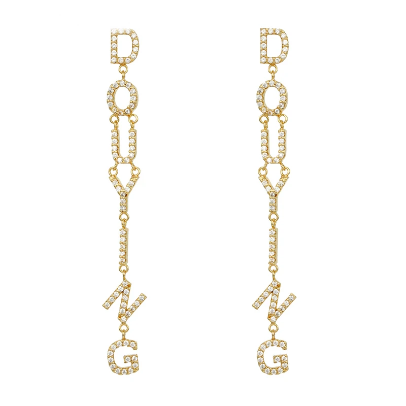 2020 Модные женские серьги с индивидуальными буквами в старинном английском