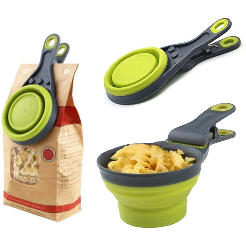 Складная мерная чашка для домашних животных набор уплотнительных зажимов