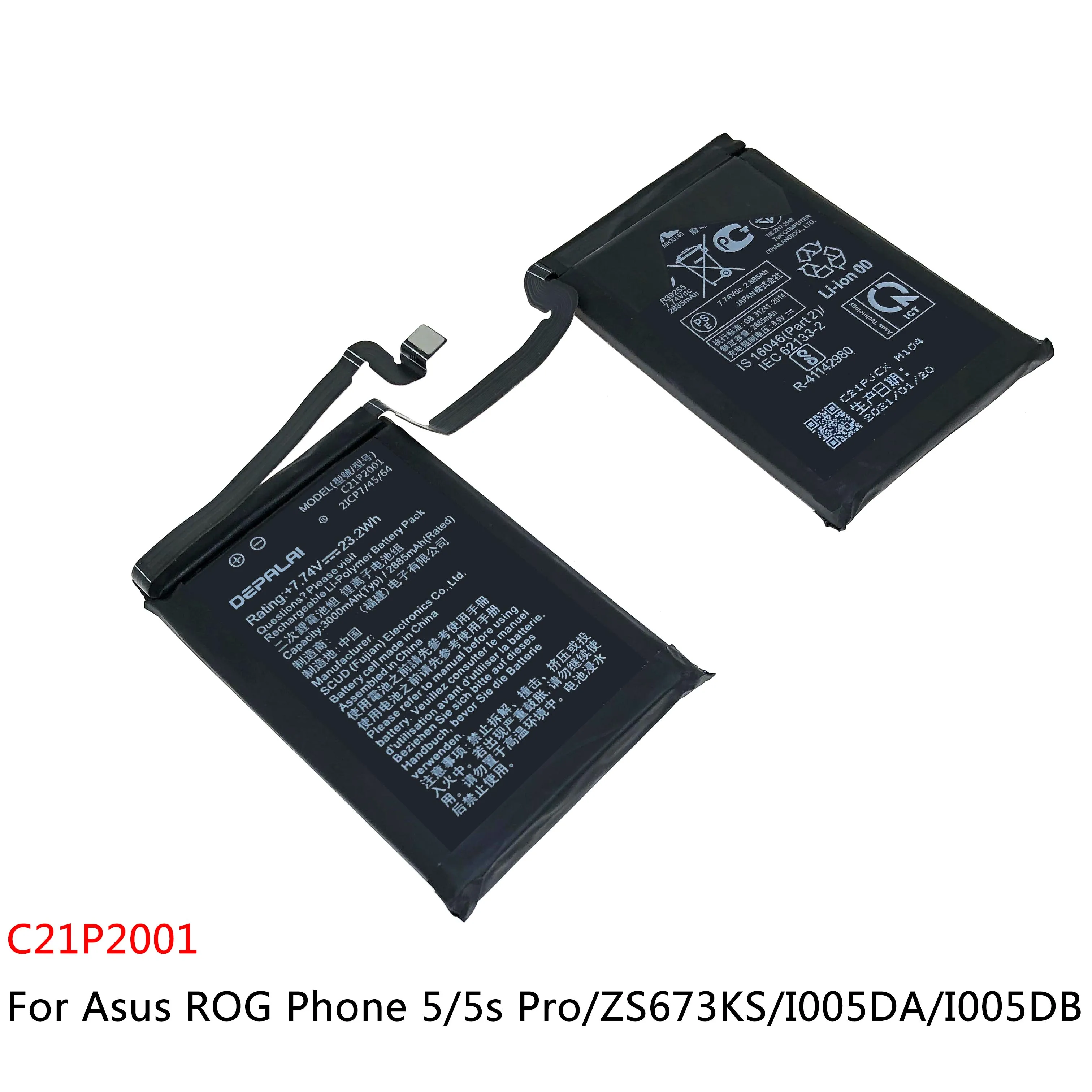 c21p2001 rog phone 5 5s pro c11p1904 c11p2003 battery for asus zenfone7 7pro 5g zenfone 8 zenfone8mini zs673ks i005da i005db free global shipping
