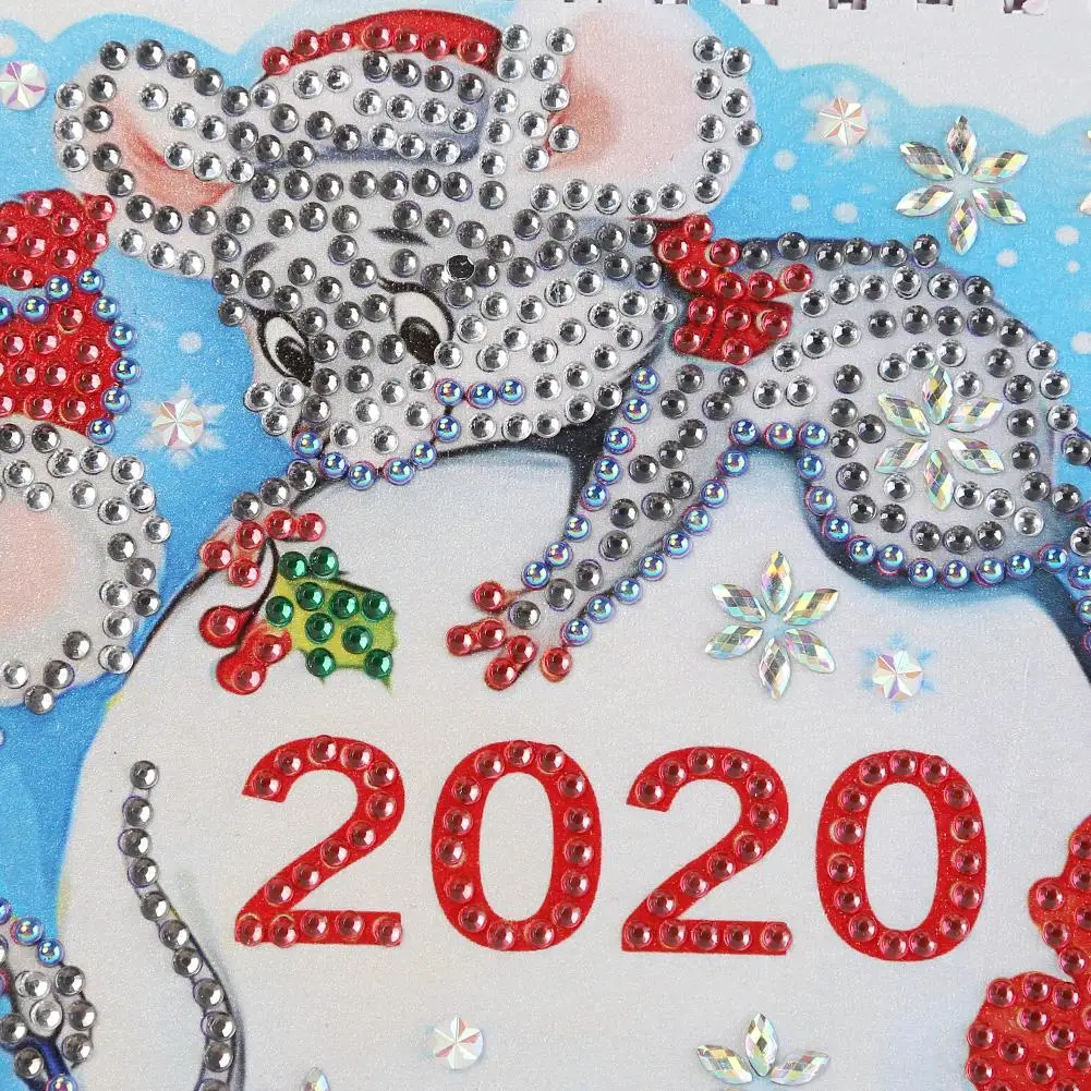 Алмазная картина 2020 календарь DIY дрель Рождество мышь расписание планировщик